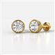 1 - Caryl Round Lab Grown Diamond Euro Bezel Set Solitaire Stud Earrings 