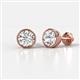 1 - Caryl Round Lab Grown Diamond Euro Bezel Set Solitaire Stud Earrings 