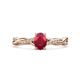 1 - Stacie Desire 1.66 ctw Ruby Oval Cut (8x6mm) & Natural Diamond Round (1.30mm) Twist Infinity Shank Engagement Ring 