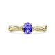 1 - Stacie Desire 1.51 ctw Tanzanite Oval Cut (8x6mm) & Natural Diamond Round (1.30mm) Twist Infinity Shank Engagement Ring 