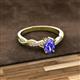 2 - Stacie Desire 1.51 ctw Tanzanite Oval Cut (8x6mm) & Natural Diamond Round (1.30mm) Twist Infinity Shank Engagement Ring 