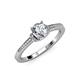 3 - Enlai GIA Certified 0.93 ctw Natural Diamond Round (5.80 mm) & Side (1.10 mm) Women Engagement Ring  
