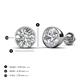 4 - Caryl IGI Certified Round Lab Grown Diamond 3.00 ctw Euro Bezel Set Solitaire Stud Earrings 