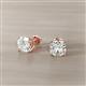 2 - Alida 0.74 ctw (4.00 mm) Cushion Shape Natural Diamond Solitaire Women Stud Earrings 