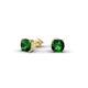 2 - Alida 0.60 ctw (4.00 mm) Cushion Shape Lab Created Emerald Solitaire Women Stud Earrings 