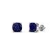 2 - Alida 1.62 ctw (5.00 mm) Cushion Shape Lab Created Blue Sapphire Solitaire Women Stud Earrings 