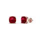 2 - Alida 1.62 ctw (5.00 mm) Cushion Shape Lab Created Ruby Solitaire Women Stud Earrings 