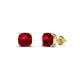 2 - Alida 1.62 ctw (5.00 mm) Cushion Shape Lab Created Ruby Solitaire Women Stud Earrings 