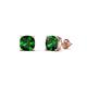 2 - Alida 1.10 ctw (5.00 mm) Cushion Shape Lab Created Emerald Solitaire Women Stud Earrings 
