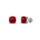2 - Alida 1.62 ctw (5.00 mm) Cushion Shape Lab Created Ruby Solitaire Women Stud Earrings 