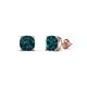 2 - Alida 1.50 ctw (5.00 mm) Cushion Shape London Blue Topaz Solitaire Women Stud Earrings 