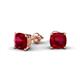 2 - Alida 2.66 ctw (6.00 mm) Cushion Shape Lab Created Ruby Solitaire Women Stud Earrings 