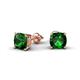 2 - Alida 1.80 ctw (6.00 mm) Cushion Shape Lab Created Emerald Solitaire Women Stud Earrings 