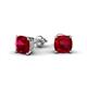 2 - Alida 2.66 ctw (6.00 mm) Cushion Shape Lab Created Ruby Solitaire Women Stud Earrings 