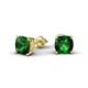 2 - Alida 1.80 ctw (6.00 mm) Cushion Shape Lab Created Emerald Solitaire Women Stud Earrings 