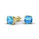 2 - Alida 2.50 ctw (6.00 mm) Cushion Shape Blue Topaz Solitaire Women Stud Earrings 