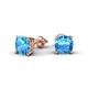 2 - Alida 2.50 ctw (6.00 mm) Cushion Shape Blue Topaz Solitaire Women Stud Earrings 