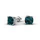 2 - Alida 2.50 ctw (6.00 mm) Cushion Shape London Blue Topaz Solitaire Women Stud Earrings 
