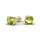 2 - Alida 2.20 ctw (6.00 mm) Cushion Shape Peridot Solitaire Women Stud Earrings 