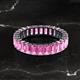 2 - Kerry 5x3 mm Emerald Cut Pink Sapphire Side Gallery Work Eternity Band 