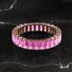 2 - Kerry 5x3 mm Emerald Cut Pink Sapphire Side Gallery Work Eternity Band 