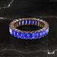 2 - Kerry 5x3 mm Emerald Cut Tanzanite Side Gallery Work Eternity Band 