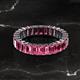 2 - Kerry 5x3 mm Emerald Cut Pink Tourmaline Side Gallery Work Eternity Band 