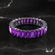 2 - Kerry 5x3 mm Emerald Cut Amethyst Side Gallery Work Eternity Band 