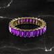 2 - Kerry 5x3 mm Emerald Cut Amethyst Side Gallery Work Eternity Band 