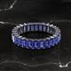 2 - Kerry 5x3 mm Emerald Cut Iolite Side Gallery Work Eternity Band 
