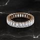 2 - Kerry 5x3 mm Emerald Cut Diamond Side Gallery Work Eternity Band 