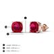 4 - Alida 2.66 ctw (6.00 mm) Cushion Shape Lab Created Ruby Solitaire Women Stud Earrings 