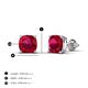 4 - Alida 2.66 ctw (6.00 mm) Cushion Shape Lab Created Ruby Solitaire Women Stud Earrings 