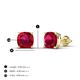 4 - Alida 2.66 ctw (6.00 mm) Cushion Shape Lab Created Ruby Solitaire Women Stud Earrings 