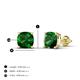 4 - Alida 1.80 ctw (6.00 mm) Cushion Shape Lab Created Emerald Solitaire Women Stud Earrings 