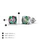 4 - Alida 2.66 ctw (6.00 mm) Cushion Shape Lab Created Alexandrite Solitaire Women Stud Earrings 