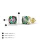 4 - Alida 2.66 ctw (6.00 mm) Cushion Shape Lab Created Alexandrite Solitaire Women Stud Earrings 