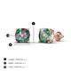 4 - Alida 2.66 ctw (6.00 mm) Cushion Shape Lab Created Alexandrite Solitaire Women Stud Earrings 