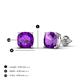4 - Alida 1.70 ctw (6.00 mm) Cushion Shape Amethyst Solitaire Women Stud Earrings 