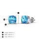 4 - Alida 2.50 ctw (6.00 mm) Cushion Shape Blue Topaz Solitaire Women Stud Earrings 