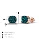 4 - Alida 2.50 ctw (6.00 mm) Cushion Shape London Blue Topaz Solitaire Women Stud Earrings 