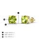4 - Alida 2.20 ctw (6.00 mm) Cushion Shape Peridot Solitaire Women Stud Earrings 
