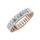 3 - Kerry 5x3 mm Emerald Cut White Sapphire Side Gallery Work Eternity Band 