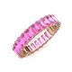 3 - Kerry 5x3 mm Emerald Cut Pink Sapphire Side Gallery Work Eternity Band 