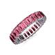 3 - Kerry 5x3 mm Emerald Cut Pink Tourmaline Side Gallery Work Eternity Band 