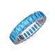 3 - Kerry 5x3 mm Emerald Cut Blue Topaz Side Gallery Work Eternity Band 