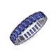 3 - Kerry 5x3 mm Emerald Cut Iolite Side Gallery Work Eternity Band 