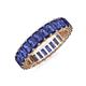 3 - Kerry 5x3 mm Emerald Cut Iolite Side Gallery Work Eternity Band 