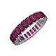 3 - Kerry 5x3 mm Emerald Cut Rhodolite Garnet Side Gallery Work Eternity Band 