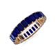 3 - Kerry 5x3 mm Emerald Cut Blue Sapphire Side Gallery Work Eternity Band 